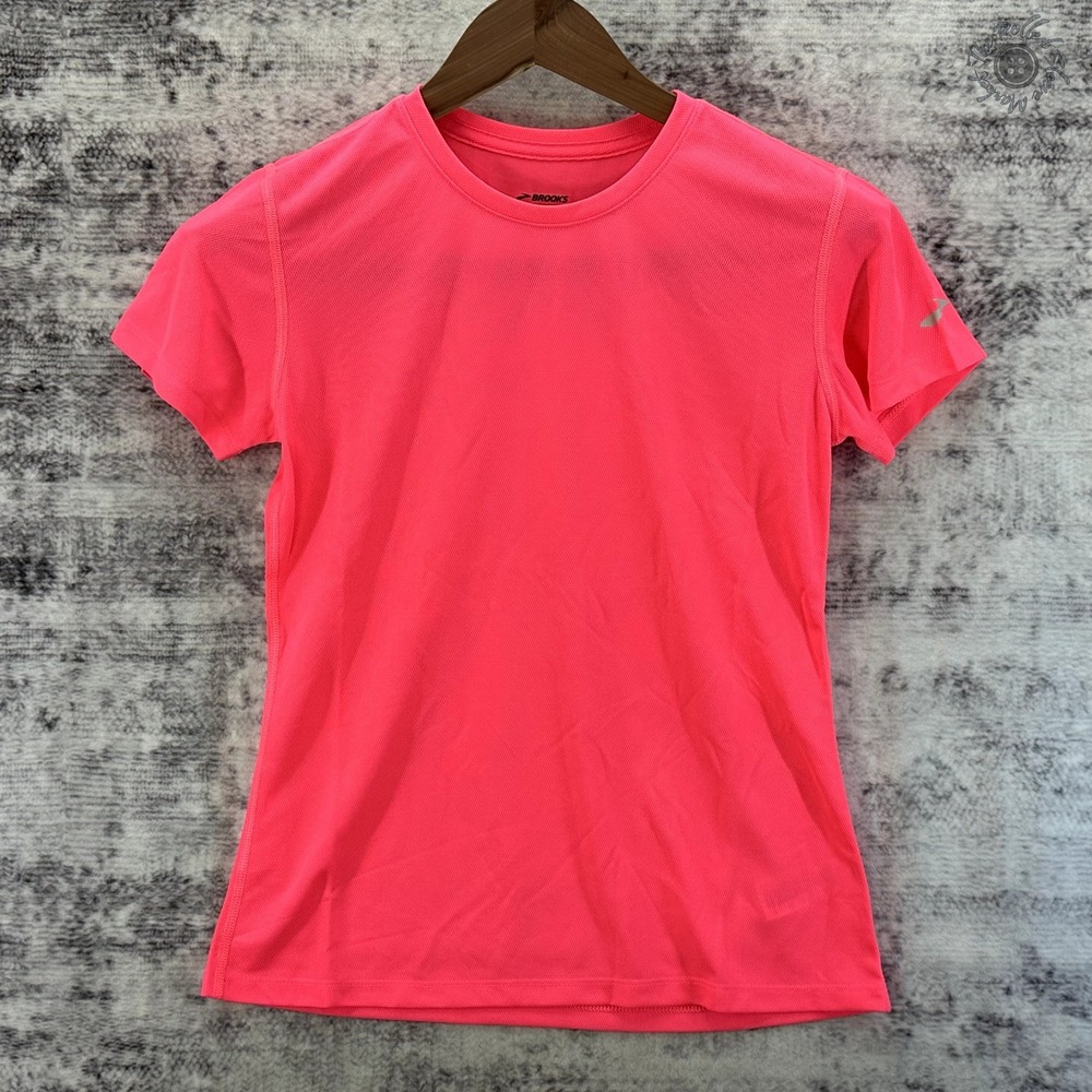 New - Brooks Podium Short Sleeve Running Shirt - Brite Pink -‎ Women's XS